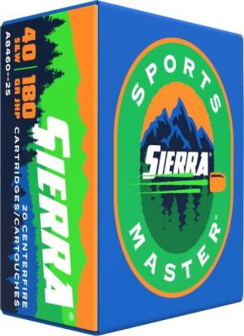 Sierra Sports Master 40 S&W 180 Grain Jacket Hollow Point A846025