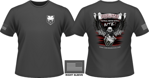 CobraTec Medium Eagle T-Shirt Gray MGRYEGLT-S