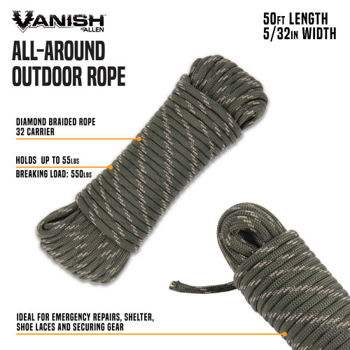 Allen 32 Carrier Braided Rope 5/32" 50ft Mossy Oak 5907