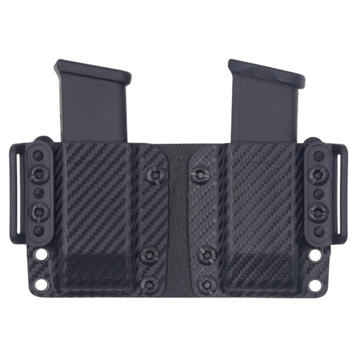 Rounded OWB Kydex Double Maganize Holster Carbon Fiber CEX-45ACP-DS-CF-DBLMAG