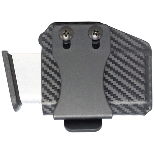 Rounded Horizontal OWB Kydex Maganize Holster Carbon Fiber CEX-45ACP-SS-CF-HZTLMAG