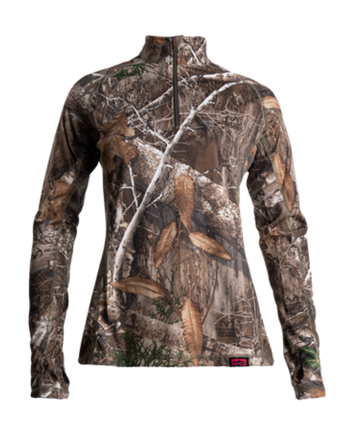 Kings Womens XKG Elevation 1/4 Zip Tee Large Realtree Edge XKGL5216-RE-L