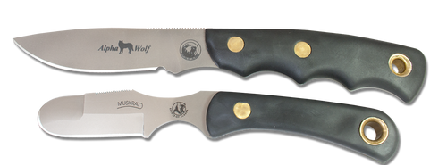 Knives of Alaska Alpha Wolf/Muskrat Combo Drop Point Black 00362FG