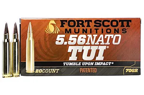 Fort Scott Tumble Upon Impact 556 NATO 70 gr Solid Copper Spun556-070-SCV2