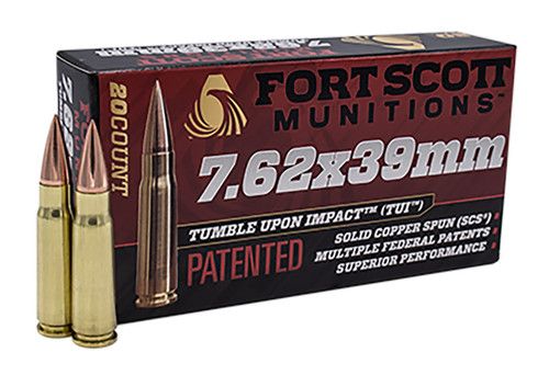 Fort Scott Tumble Upon Impact 7.62x39mm 117 gr Solid Copper Spun 7.62X39-117-SCV