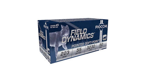 Fiocchi Field Dynamics 223 Rem 55 gr Jacketed Soft Point 223B50