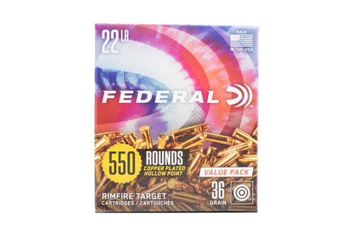 Federal 22 LR 36 gr 550rds Copper Plated Hollow Point 795WM