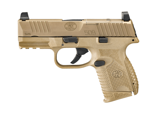 FN 509C MRD 9mm (1) 12+1 (1) 15+1 3.7" Contrast Sights Optics Ready FDE 66-100574