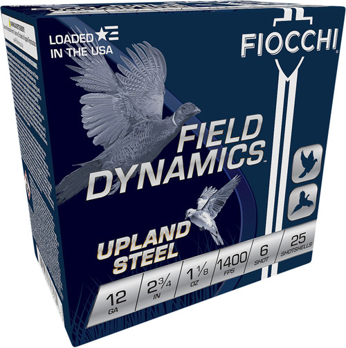 Fiocchi Field Dynamics Upland Steel 12 GA 1 1/8 oz 6 Shot 12HVST6