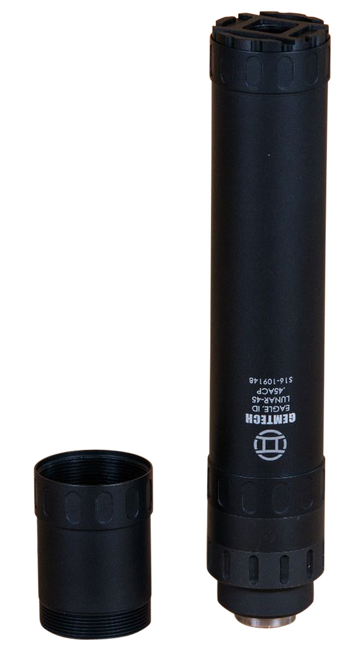 Gemtech Lun-45 45 ACP Aluminum/Titanium Suppressor Black 12126