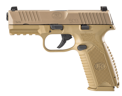 FN 509 9mm (2) 10+1 4" 3-Dot Contrast Sights FDE Low Capacity 66-100490