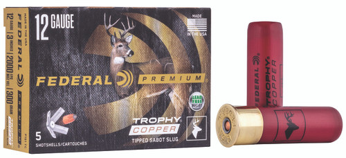 Federal Vital-Shok Trophy Copper 12 GA 2/3 oz Sabot Slug Shot P151 TC