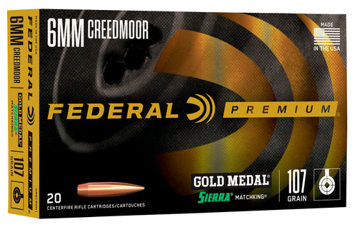 Federal Gold Medal 6mm Creedmoor 109 Grain Berger Long Range Hybrid Target GM6CRDLRHT1