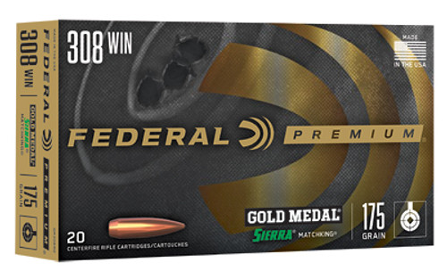 Federal Gold Medal Match 308 Win 175 Grain Boat Tail Hollow Point GM308M2