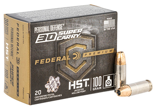 Federal Personal Defense 30 Super Carry 100 Grain HST Jacketed Hollow Point P30HST1S