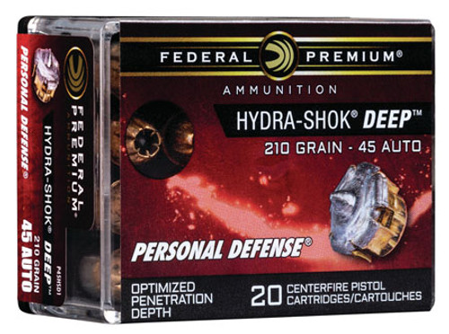 Federal Personal Defense 45 ACP 210 Grain Hydra-Shok Deep Hollow Point P45HSD1