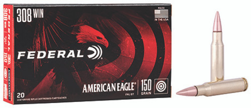 Federal American Eagle 308 Win 150 Grain Full Metal Jacket Boat-Tail AE308D
