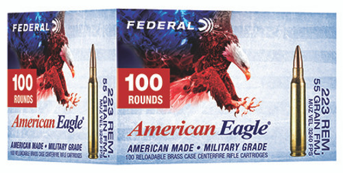 Federal American Eagle 223 Rem 55 Grain Full Metal Jacket AE223BLF