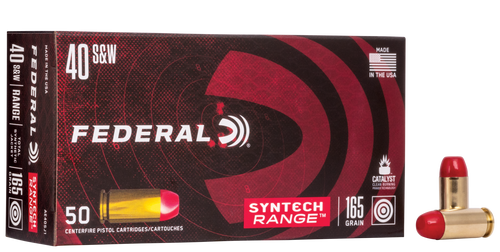 Federal American Eagle Syntech Range 40 S&W 165 Grain Total Syntech Jacket Flat Nose AE40SJ1