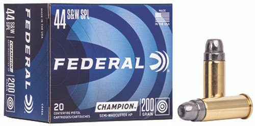 Federal Champion Training 44 S&W Special 200 Grain Semi-Wadcutter Hollow Point C44SA