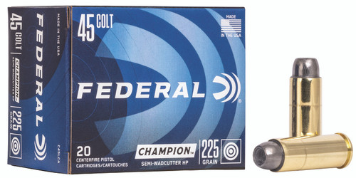 Federal Champion Training 45 Colt 225 Grain Semi-Wadcutter Hollow Point C45LCA