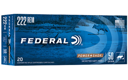 Federal Power-Shok 222 Rem 35 Grain Jacketed Soft Point 222A