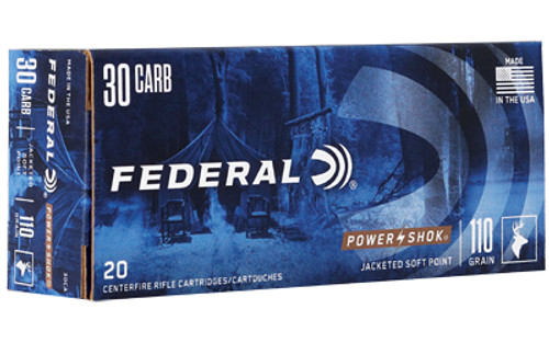 Federal Power-Shok 30 Carbine 110 Grain Soft Point Round Nose 30CA