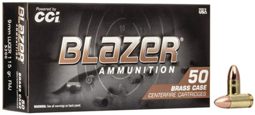 CCI Blazer 9mm 115 gr Full Metal Jacket 5200