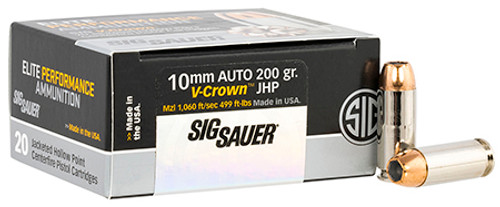 Sig Sauer Elite 10mm Auto 200 gr V-Crown Jacketed Hollow Point E10MM200-20