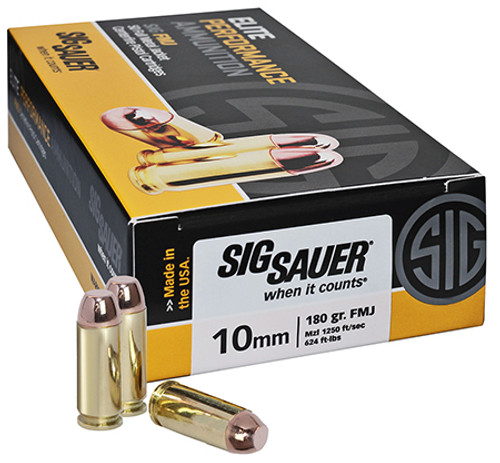 Sig Sauer Elite 10mm Auto 180 Grain Full Metal Jacket E10MB1-50