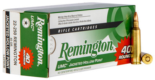 Remington UMC 22-250 Rem 45 Grain Jacketed Hollow Point 23769