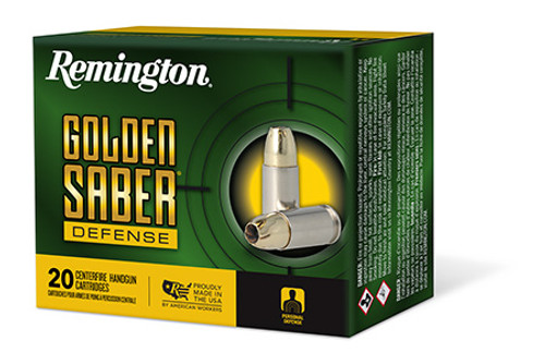 Remington Golden Saber Defense 40 S&W 165 Grain Brass Jacket Hollow Point 27607