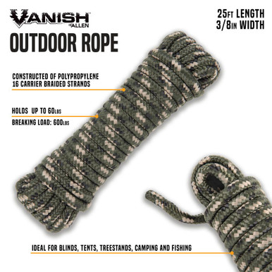 Vanish 5906 Multipurpose Outdoor Rope 16-Carrier Braided Strands