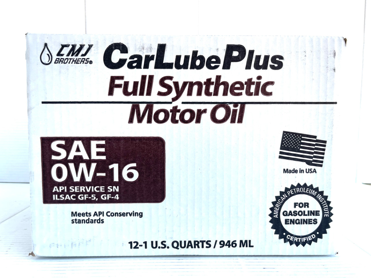 0W16 FULL SYNTHETIC 12/1 QUARTS CAR LUBE PLUS MOTOR OIL -1 - AZ