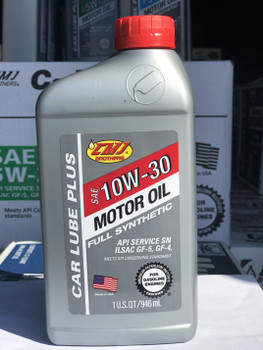 CAR LUBE PLUS MOTOR OIL 10W30 FULL SYNTHETIC 12/1 QUARTS