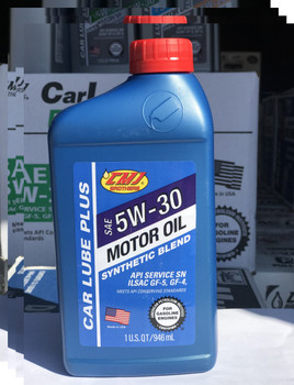 CAR LUBE PLUS MOTOR OIL 5W30 SYNTHETIC BLEND 12/1 QUARTS