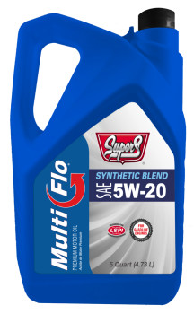 SUPER S MULTI-FLO SYNTHETIC BLEND SAE 5W20 SP/ GF-6A MOTOR OIL 3/5 QUART GTSUS12105-3