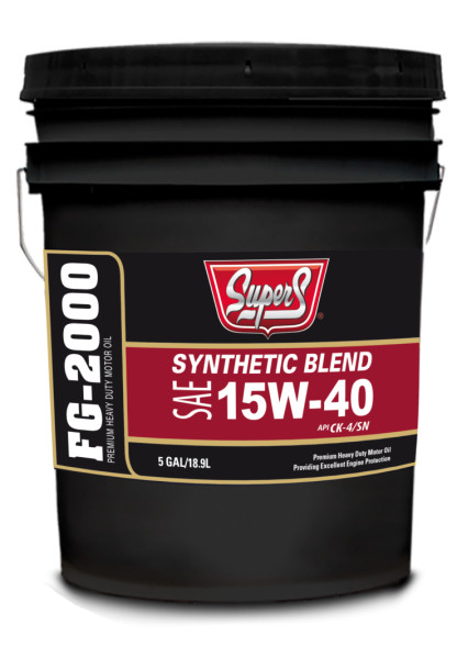 SUPER S FG-2000 SYNTHETIC BLEND 15W40 CK-4 MOTOR OIL 5 GALLON GTSUS95-5