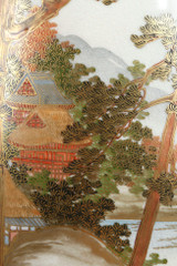 SATSUMA EARTHENWARE VASE DECORATED WITH LANDSCAPES, JAPAN