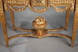 Console surmontée d'un plateau en marbre brocatelle Console surmontée d'un plateau en marbre brocatelle