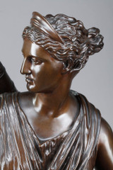 SCULPTURE EN BRONZE, "DIANE CHASSERESSE", FONDEUR BARBEDIENNE