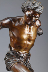 Bronze sculpture of "The Prisoner" signed Edouard Drouot