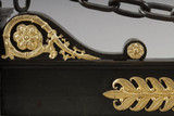 Paire de chenet en bronze patin et dor Paire de chenet en bronze patin et dor