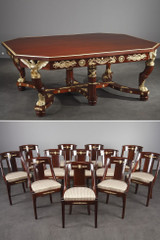 SET OF MAHOGANY AND BRONZE FURNITURE IN THE EMPIRE STYLE