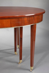 DIRECTOIRE-STYLE OVAL TABLE WITH MAHOGANY VENEER EXTENSIONS