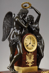 Clock in patinated bronze