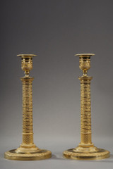 Candle holders in bronze gold