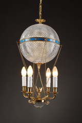 BALLOON CHANDELIER IN CRYSTAL AND BRONZE GILDED