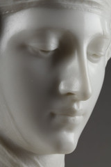 bust of the veiled virgin in marbleof carrara