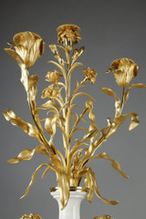 Pair of candelabra in chased and gilded bronze